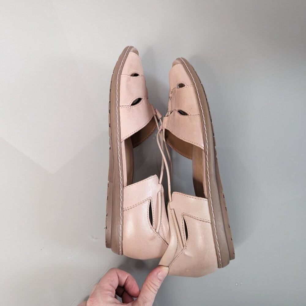 Earth Aloha Blush Pink Leather Open Toe Sandals Flat Strappy Slip On Size 10 - Picture 5 of 10
